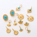 2023 New Stylish Wholesale 18k Gold Plating Turquoise Series Pendant Earrings for Women Hyperbole Earrings