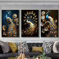 Custom Modern Popular Decorative Wall Art Painting Peacock Crystal Porcelain Animal Painting for Living Room Home Decor Luxury