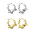 FUAMAY Boucle Doreille Femme 925 Silver Irregular Branch Knot Earrings Chunky Bold Huggies with Gold Plating Zircon for Wedding