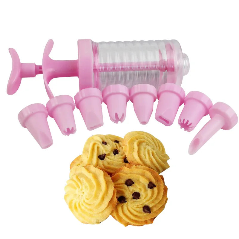 DIY Plastic Cookie Decorations Gun 8pcs Biscuit Maker Tools Cookie Press Gun