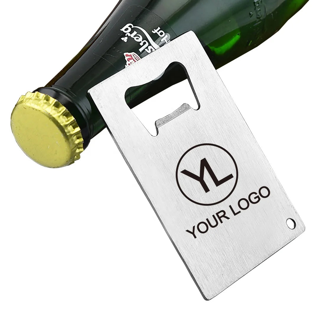 Custom Logo Slim Portable Stainless Steel Credit Card Bottle Opener for Outdoor Event Giveaways