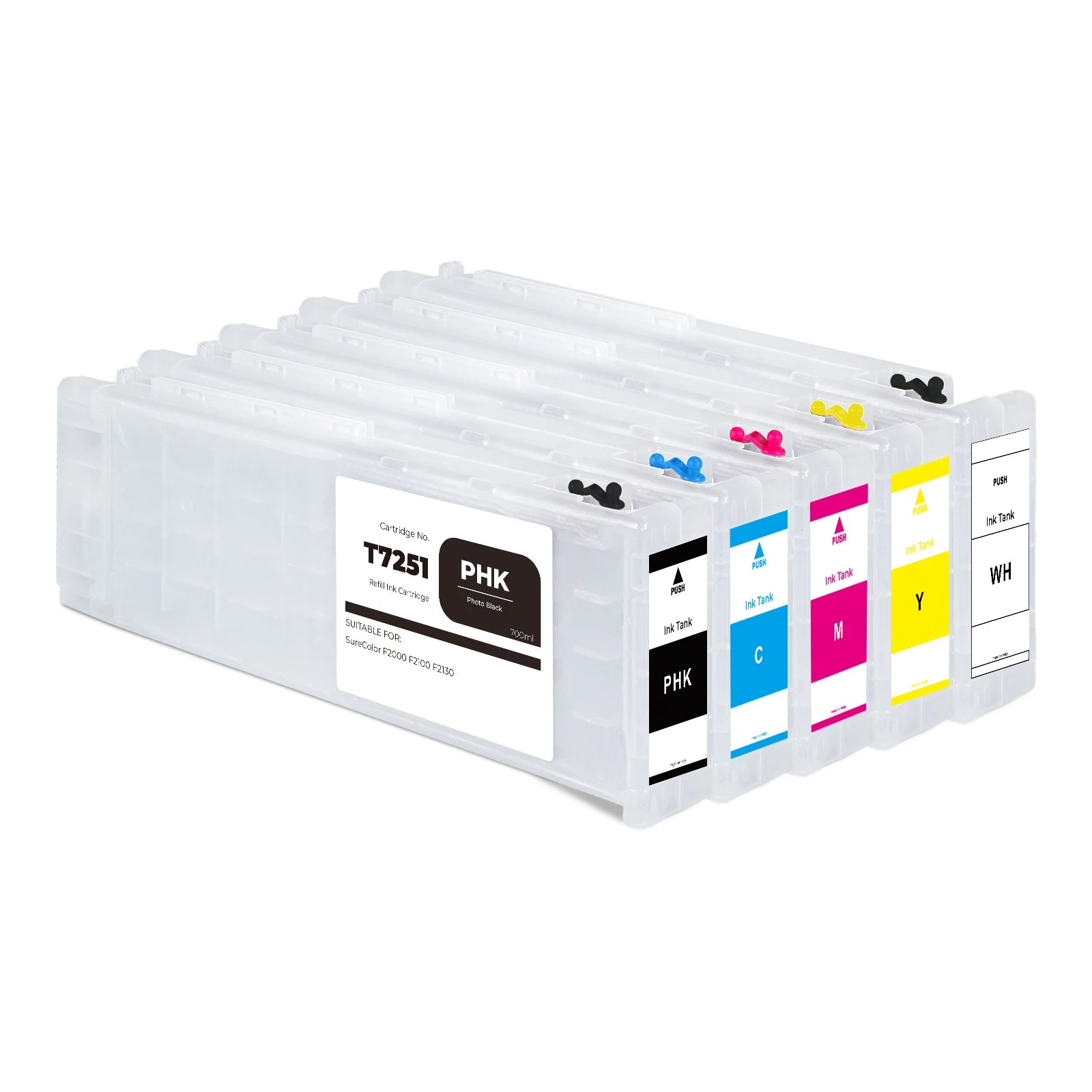 Winnerjet 700ML/PC T7251-T7254 T725A Empty Refillable Ink Cartridge for Epson Surecolor F2100 F2000 F2130 Printer
