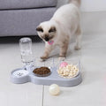 OKKPETS 3-In-1 Cat Food and Water Bowl Set Cat Bowls With Stand Double Cat Bowls with Water Dispenser for Pet