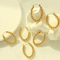 Fashion Jewelry Chunky 18K Gold PVD Plated Stainless Steel Hoop Earrings Waterproof Hoop Earrings