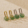 BASQUESUN Factory New S925 Sterling Silver New Chinese Style Safety Buckle Natural Stone China-Chic Style Ins Style Earrings