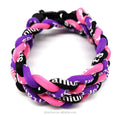 Wholesale Braided Pink Purple Black Baseball Necklace Titanium Rope Braided Sport 3 Rope Necklace
