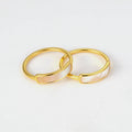 Delicate Stacking High End Geometric Gold Plated Stainless Steel Shell Rings Jewelry  for Mother's Day Gifts