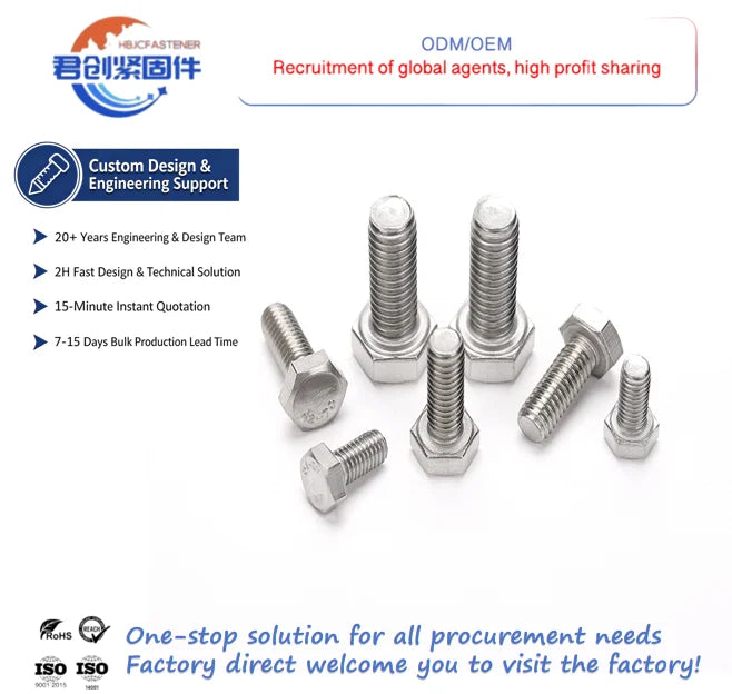 SS Bolt M6-M64 White ZP Hexagon Nuts DIN 933 DIN 931 Fasteners ISO Standard Hexagon Head Bolts and Nuts Direct Factory Supply