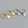 Fashion 925 Sterling Silver 18k Gold Plated Glossy Love Heart-shaped Hoop Earrings for Women