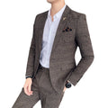 M-7XL Men's Suit Business Casual Two Piece Set Korean Fit Plaid Suit Large Two Piece Set