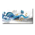 Factory Directly Sales Blue Silk and Gold Deer Scenery Printed Canvas Painting for Hotel MegaBDM