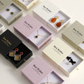 PUPPYSEW 9*9cm Jewelry Paper Box Personalized Drawer Packaging Box Bracelet Earring Sliding Jewelry Box With Logo