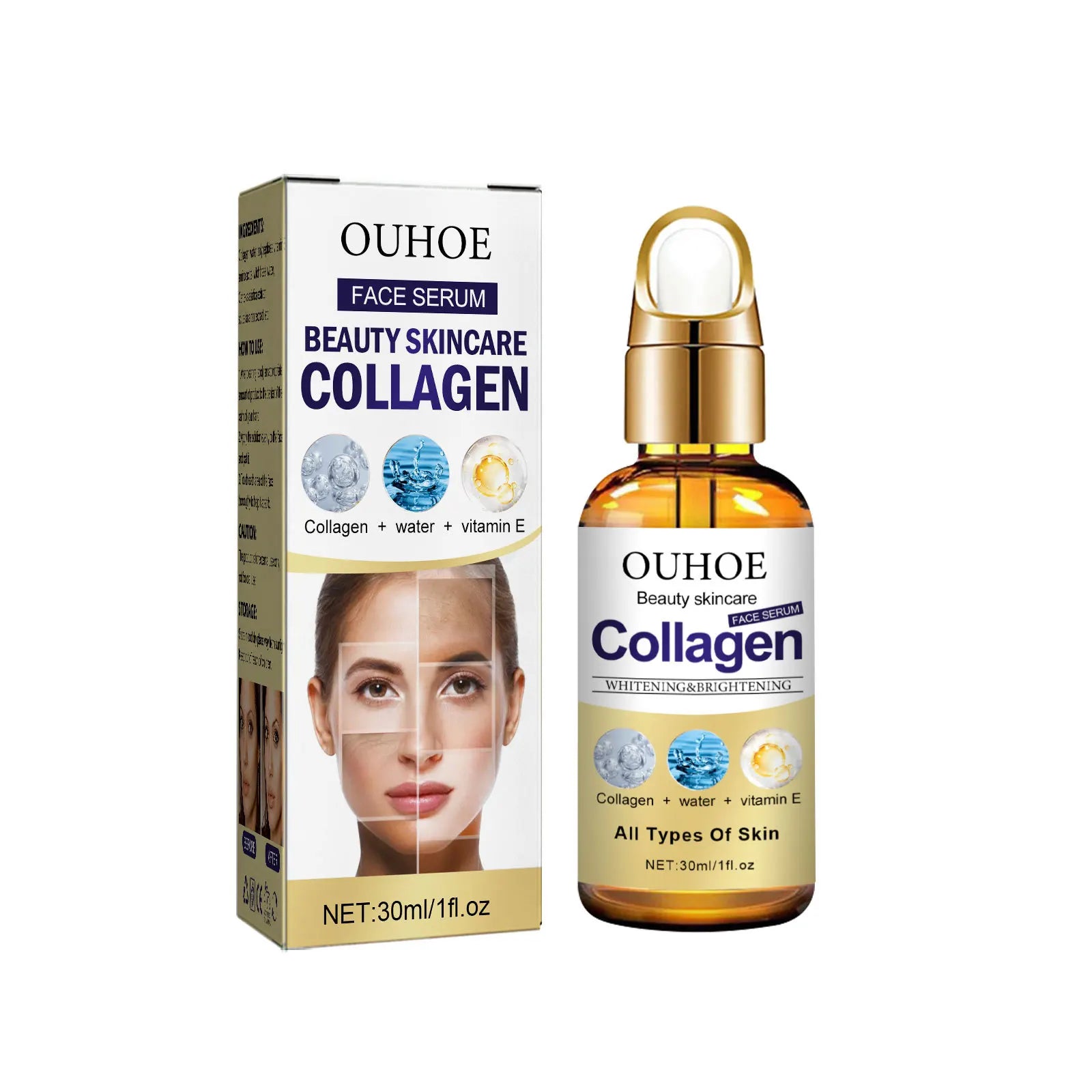 Collagen Serum Thinning Fine Lines Brightening Skin Care Products for Women Liquid Skin Lightening Lemon Cream Female 3 Years