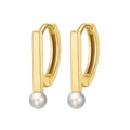 GPE36 RINNTIN Pearl Earrings 925 Sterling Silver Fine Jewelry 14K Gold Plated Small Hoop Earrings for Women