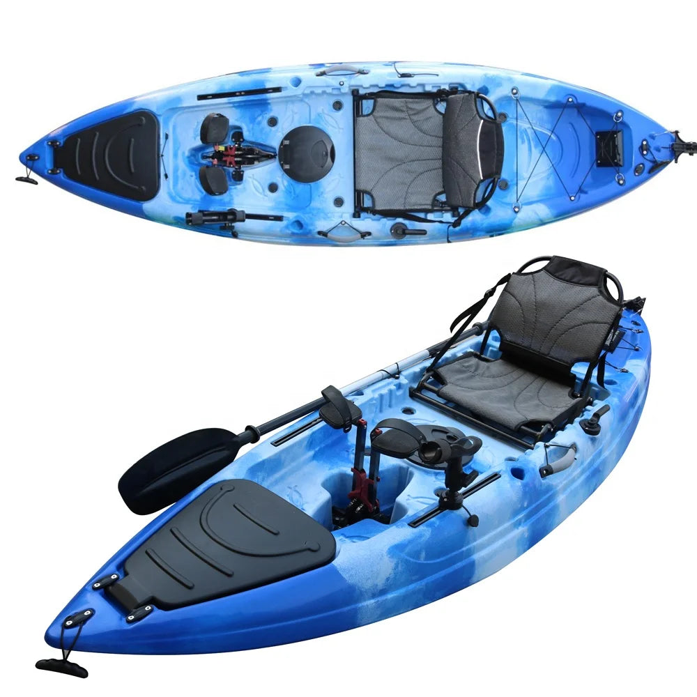 2024 Vicking Chinese Kayak's New Design Single-Seating Pedal Fishing Kayak HDPE Material for Lake Surfing and One Person Usage