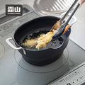 SHIMOYAMA PTFE Coated Iron Frying Pot with Filter Set Non-Stick Cookware Frying Pot Kitchen Iron Fryer Pot With Oil Filter