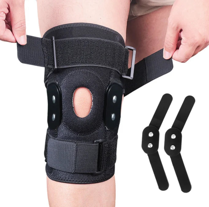 Orthopedic Bionic Knee Brace Open Patella Gel Pads Neoprene Adjustable Patella Support Hinged Knee Stabilizer for Osteoarthritis