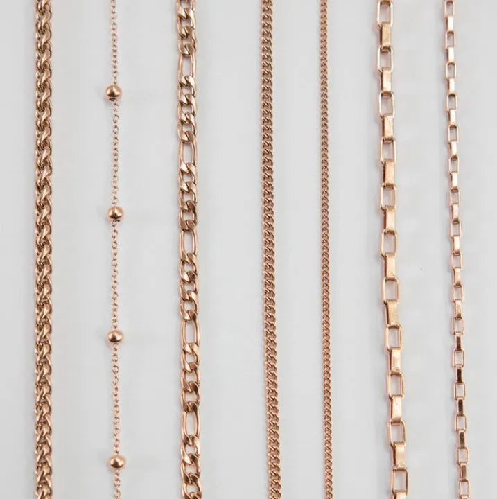 Inspire Stainless Steel Jewelry Wholesale Rose Gold Cuban Chain Fashion Vermeil Figaro Choker Necklaces for Women Satellites