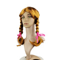 Hot Sale and Excellent Quality Synthetic Brown Braids Cosplay Wig for Cosplay Soft Frozen Princess Anna Wig
