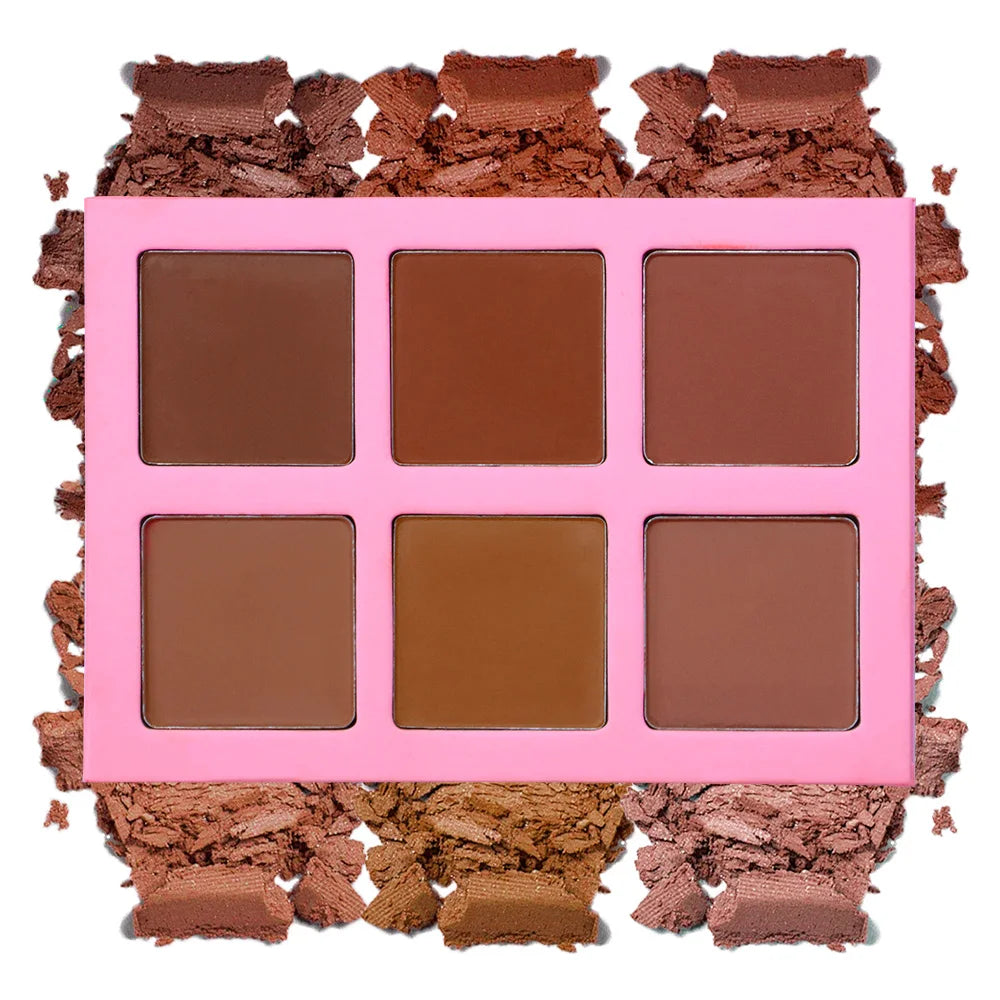 Wholesale Face Cosmetics Makeup Private Label Contour Palette Waterproof Pressed Powder Blush Bronzer & Highlighters