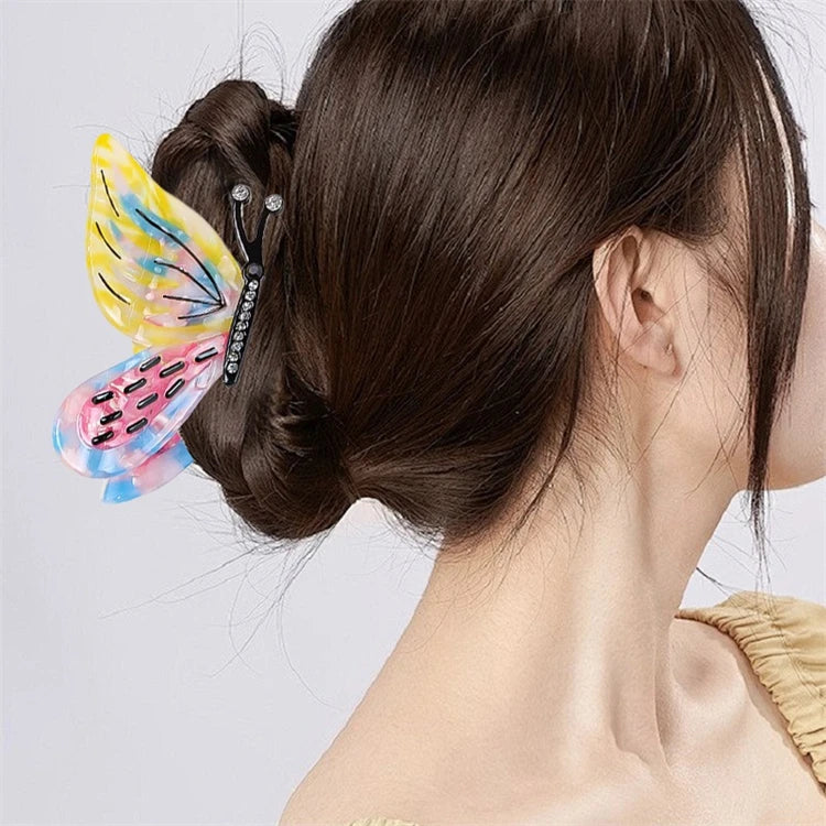 WoW Sheila OEM Beautiful Butterfly Grab Original Acetic Acid Stitching Tempered Shark Hair Claw