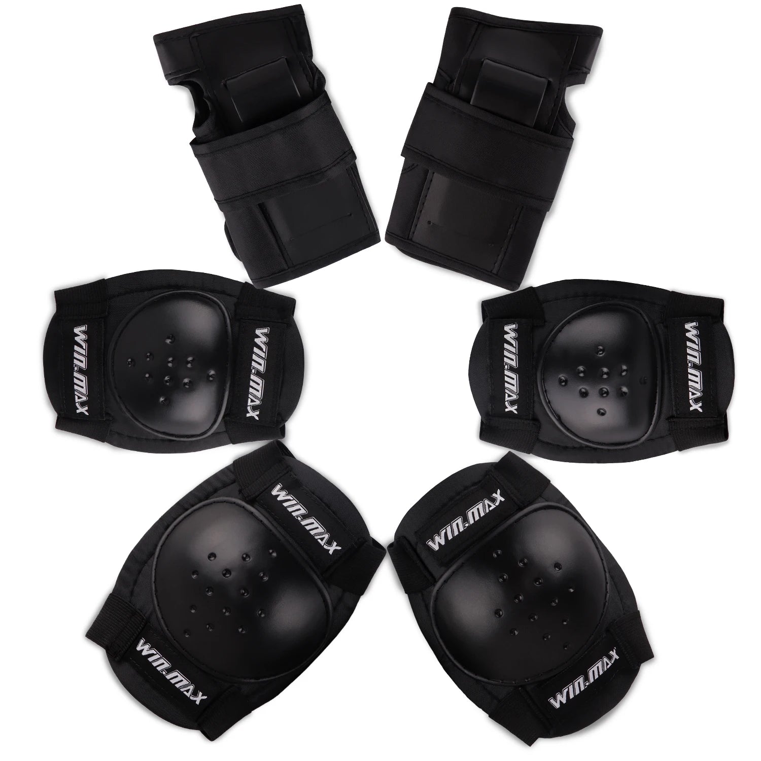 Win.max Thick EVA Elbow Knee & Wrist Supports Protector Set with Non-Slip Soft Material for Children's Cycling