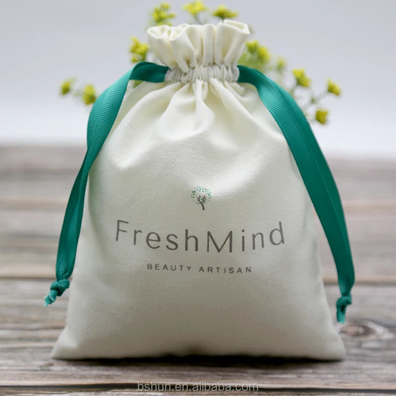 Customized Organic Printing Drawstring Cotton Linen Bag Drawstring Pouch MegaBDM