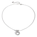 J&D Jewelry Fashion Necklace Silver Plated Snake Chain Necklace Stainless Steel Donuts Pendent Necklace