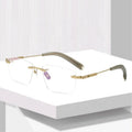 Titanium Designer Metal Optical Eyeglasses Extremely Lightweight Rimless Eyewear Frames Solid Myopia Correction Eye Glasses
