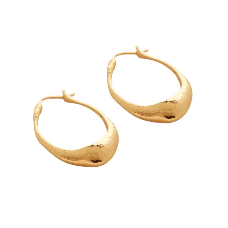 Custom Designer 925 Sterling Silver Deia Medium Hoop Earrings Jewelry Women Fine Jewelry Unique Korean Earring for Girls