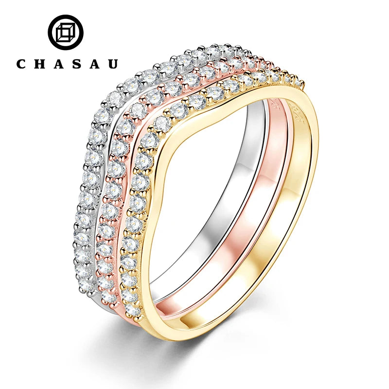 High Quality Classic Fashion 100% 925 Sterling Silver Couple Engagement D Color Moissanite Wedding Band Rings for Women Men