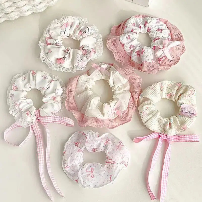 Wholesale Korean Elegant Luxury Scrunchies Cute Flower Scrunchie Oversized  Bow Scrunchies for Women