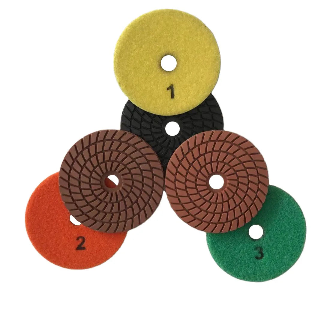 4 inch 3 step Sanding disc Flexible Grinding disc Resin Bond Dry Diamond Polishing Pad for granite marble stone quartz