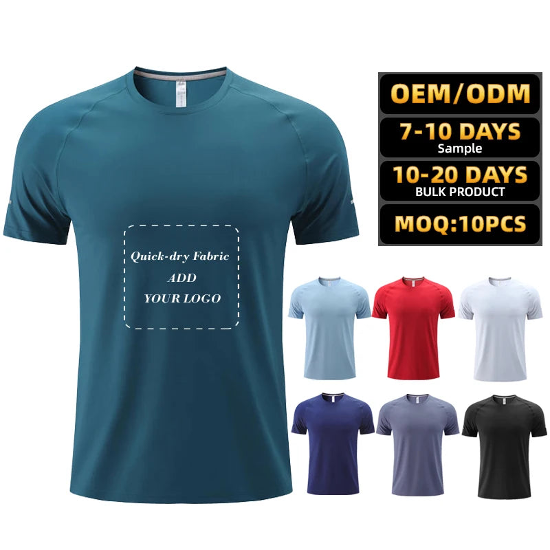 Custom Printed Children Adults Quick Dry Breathable T Shirts Crewneck Polyester Spandex Team Work Gym Running Men's T-shirts