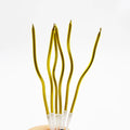 Spiral Metallic Paraffin Wax Non-Toxic Cake Candles with Holders for Birthday Parties Bars Home Decoration Holidays