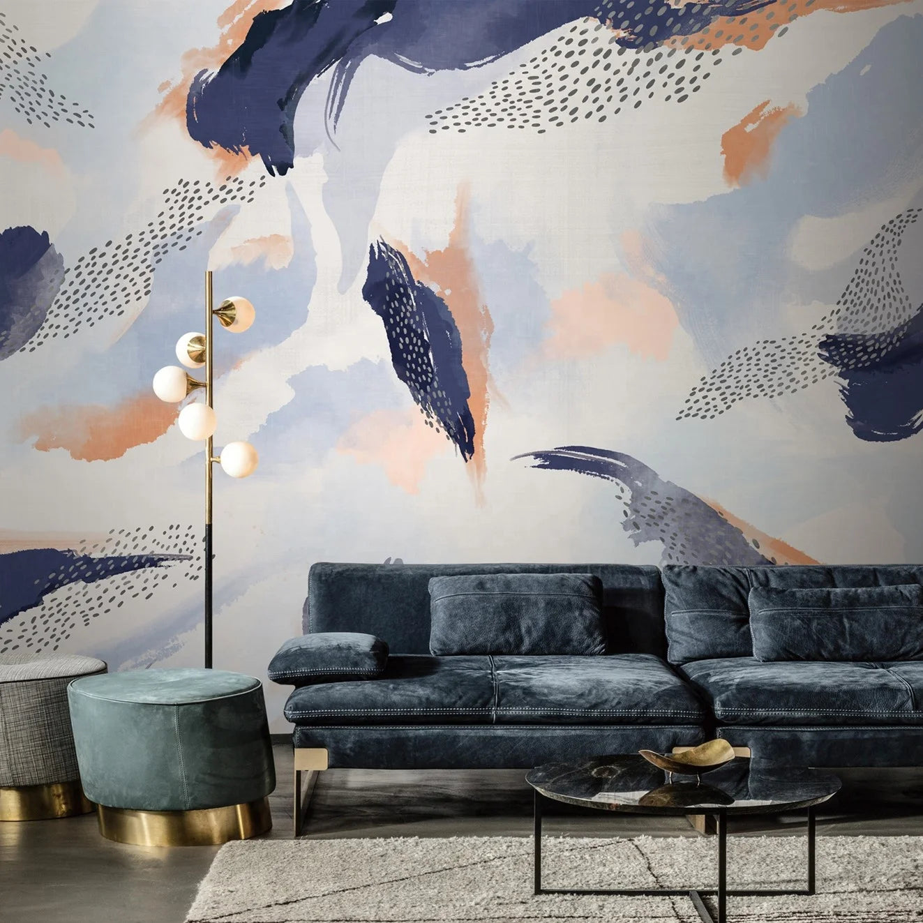 YKEAX 155 Modern French Style 3D Wall Mural Wallpaper Waterproof and Anti-Static Home Decorative Papier Peint