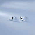 925 Sterling Silver Cute Dolphin Shape Ear Studs Small Animal Earrings Fashion Jewelry for Women Girls