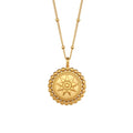 Fashion Girlfriend Birthday Jewelry Stainless Steel Gold Plated Necklace Vintage Star Disc Pendant Necklace for Women Girls