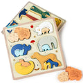 Children Wooden 3D Animal Fruit Letter Shape Puzzle Board Montessori Educational Matching Toys for Kids