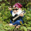 Rock-style Gnome Resin Crafts Garden Ornaments Hand-painted Guitar Sunglasses Detail Flower Outdoor Garden Decor Figurines Gifts
