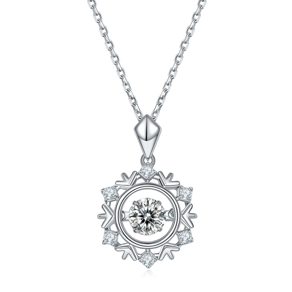 Factory Made Elegant 10k Solid Gold Moissanite Necklace 925 Sterling Silver for Ladies Gift
