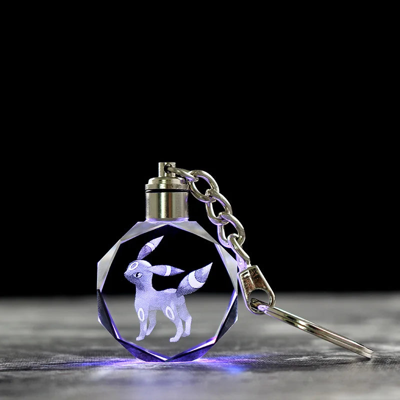 New Design Lovely LED Ker Chain Crystal 2D Octangle Keychain Custom