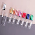 CAIYA 5ml New Metallic Gold Silver Blue Purple Round clear Lip Gloss Wand Tubes Transparent Liptint Bottle Big Wand Applicator