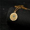 European Trendy Gold Plating Micro Insert Colorful CZ Fiend Eye Pendant Necklace Ins Fashion Devil Eye Pendant Necklace
