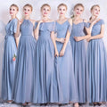 2025 Women's New Elegant Long Slim Style for Summer Banquets Short Sleeves Bridesmaid Dresses
