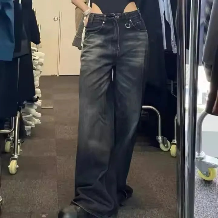Woman Vintage Street Fashion Harajuku Y2K Pant Trousers High Waist Loose Jeans Pantalon Femme Autumn Winter Wide Leg Pants