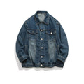 Unisex Classic Leisure Denim Jacket Custom Embroidered Logo Loose Fit Design Navy Washed Jean Jackets