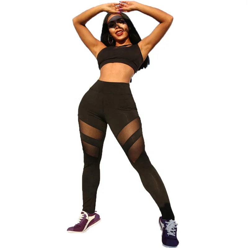Wholesale OEM Mesh Push Up High Waist Squat Proof Yoga Leggings for Women Gym