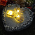 Glow-in-the-Dark Angel Dog Memorial Statue Heart-Shaped Resin Sleeping Puppy Roses Paw Prints Weather-Resistant Indoor/Outdoor