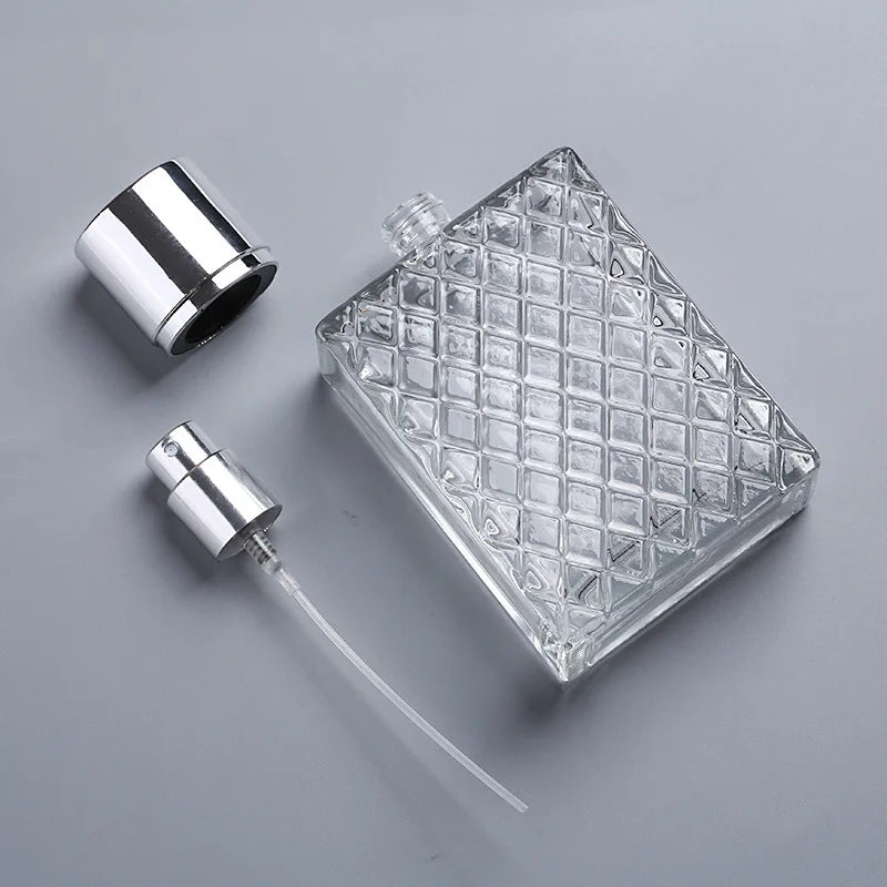 Customized Design Luxury 50ml 100ml Transparent clear Glass Perfume Spray Bottle